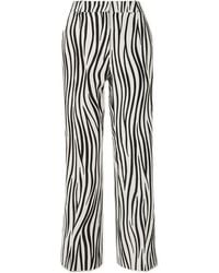 Valentino - Zebra Printed High Waist Trousers - Lyst