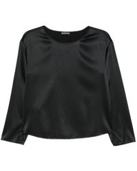 Emporio Armani - Satin Three-Quarter-Sleeve Top - Lyst