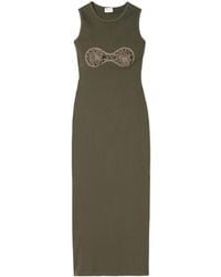 Magda Butrym - Crochet-Trimmed Ribbed Jersey Midi Dress - Lyst
