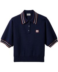 Miu Miu - Logo-Patch Polo Sweater - Lyst