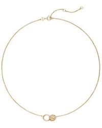 Tory Burch - Logo-Charm Chain Necklace - Lyst