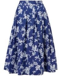 Carolina Herrera - Floral Faille Midi Skirt - Lyst