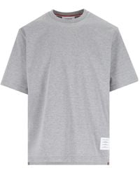 Thom Browne - Stripe Detailed Crewneck T-Shirt - Lyst