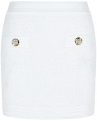 Balmain - Cotton Blend Miniskirt - Lyst