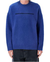 Emporio Armani - Logo Printed Crewneck Jumper - Lyst
