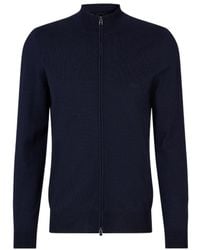 BOSS - Boss Zip-Up Virgin Wool Cardigan - Lyst