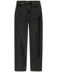 Alexander Wang - Logo Embroidered Straight Leg Jeans - Lyst