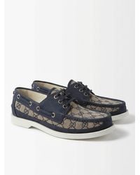 Gucci - Gg Supreme Canvas Boat Shoes - Lyst
