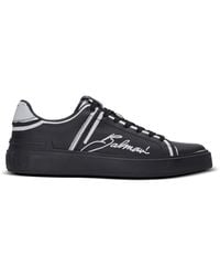 Balmain - B-Court Printed Calfskin Sneakers - Lyst