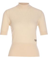 Fendi - Logo Intarsia Short-Sleeves Sweater - Lyst
