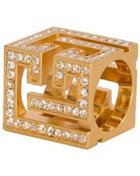 Balmain - Embellished Cube Ring - Lyst