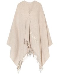 Max Mara - Leisure Belted Fringed Edge Poncho - Lyst
