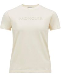 Moncler - Logo Embroidered Crewneck T-Shirt - Lyst