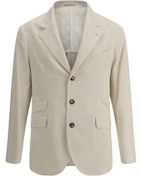 Brunello Cucinelli - Single Breasted Long Sleeved Blazer - Lyst