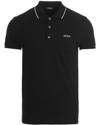 ZEGNA - Z Logo Embroidered Short-Sleeved Polo Shirt - Lyst