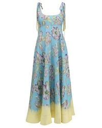 ALÉMAIS - Jerry Ballet Floral Midi Dress - Lyst