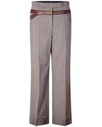 Prada - Trompe-L'Oeil High-Waisted Wide-Leg Pants - Lyst