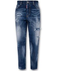 DSquared² - Distressed High-Waisted Jeans - Lyst
