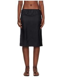Loulou de Saison - Vasali Silk Twill Midi Skirt - Lyst