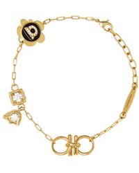 Ferragamo - Ferragamo Crystal Flower Charm Bracelet - Lyst