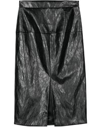 FEDERICA TOSI - Faux-Leather Midi Skirt - Lyst