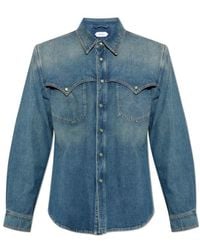 Versace - Button-Up Denim Shirt - Lyst