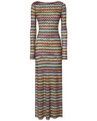 Missoni - Zigzag Long Sleeve Knitted Dress - Lyst