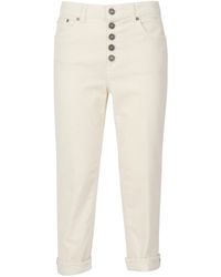 Dondup - Logo-Patch Cropped Trousers - Lyst