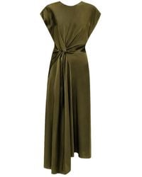 Victoria Beckham - Aria Draped Midi Dress - Lyst