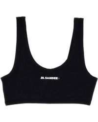 Jil Sander - Logo-Printed Scoop Neck Bikini Top - Lyst