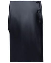 Courreges - Courrèges Latex Effect Oblique Skirt - Lyst