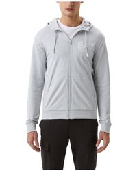EA7 - Hooded Zipper Sweater - Lyst