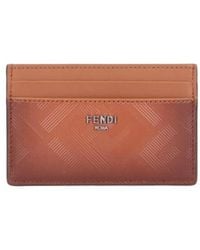 Fendi - Logo Plaque Open Top Cardholder - Lyst