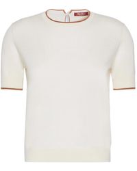Max Mara - Contrast-Trim Short-Sleeve Top - Lyst