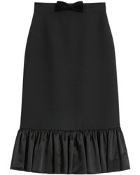 Valentino - Bow Detailed Ruffled Hem Skirt - Lyst