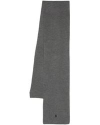 Ralph Lauren - Polo Pony Embroidered Ribbed-Knit Scarf - Lyst