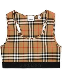 Burberry - Vintage Check Sports Bra - Lyst