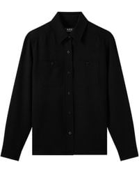 A.P.C. - Long Sleeved Buttoned Shirt - Lyst