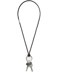 Lemaire - Keyring Necklace With Braided Recycled Leather Cord - Lyst