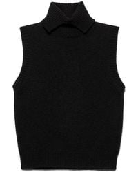 Prada - Roll-Neck Sleeveless Knitted Vest - Lyst