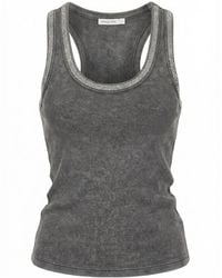 Patrizia Pepe - Embellished Ribbed Tank Top - Lyst