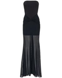David Koma - Tulle-Trimmed Ruched Bustier Gown - Lyst
