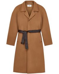 Saint Laurent - Belted Balmacaan - Lyst
