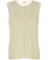 KHAITE - Cream Stretch Cupro Allo Top - Lyst