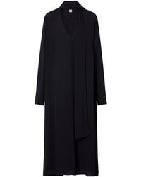 TOTEME - Totême Scarf Detailed V-Neck Dress - Lyst