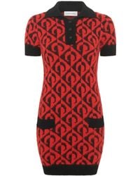 Marine Serre - Moon Lozenge-Knit Polo Dress - Lyst