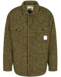 Emporio Armani - Curved Hem Logo Patch Shirt Jacket - Lyst