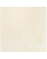 Versace - Logo-Embroidered Ribbed Scarf - Lyst