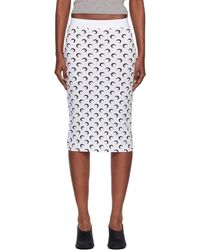 Marine Serre - Moon Printed Jersey Knee Length Midi Skirt - Lyst