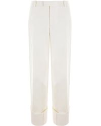 Bottega Veneta - Straight-Leg Turn Up Hem Trousers - Lyst